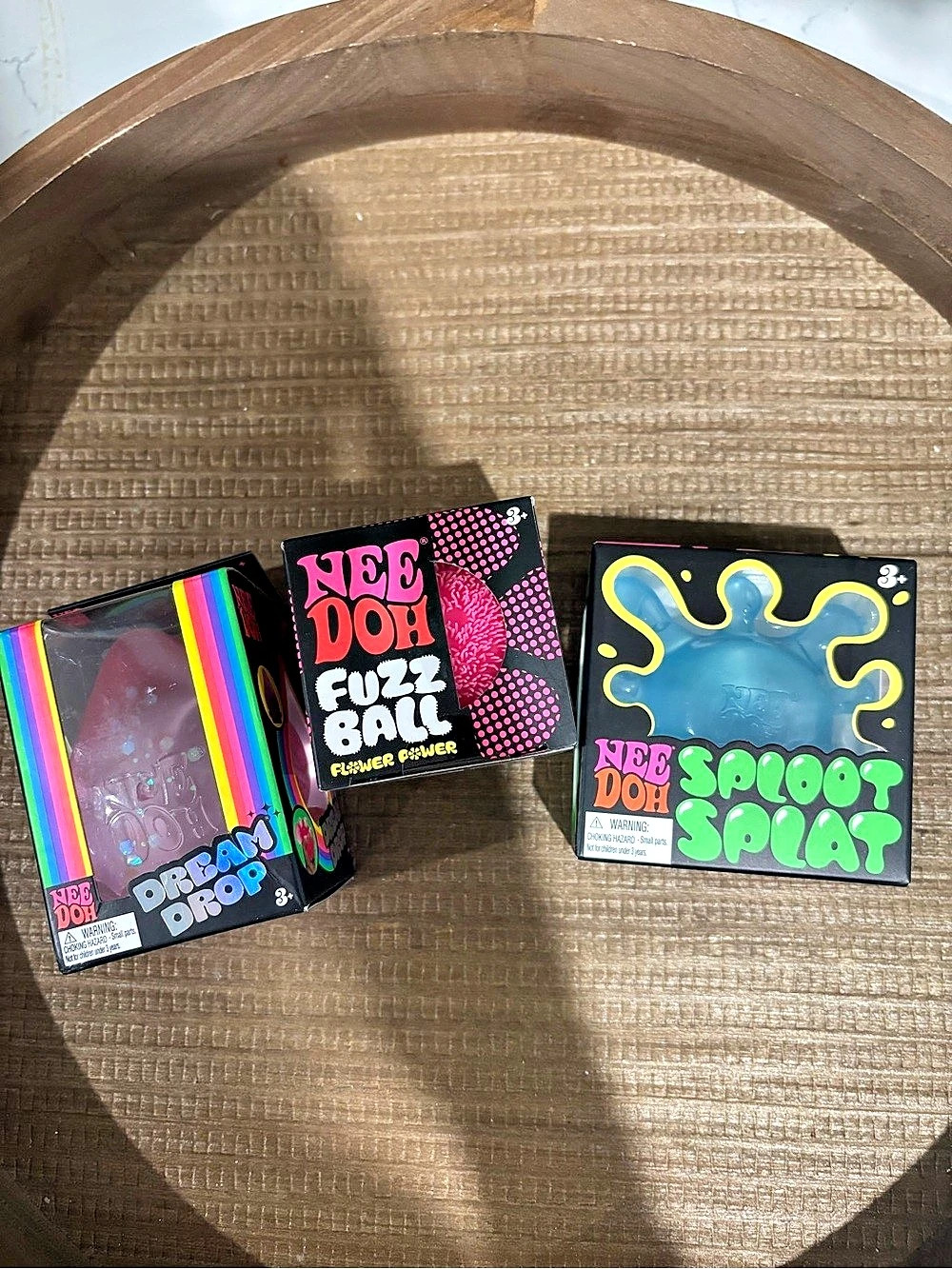 NeeDoh Dream Drop, Fuzz Ball, and Squeeze Sploot Sensory Fidget Toy Set
